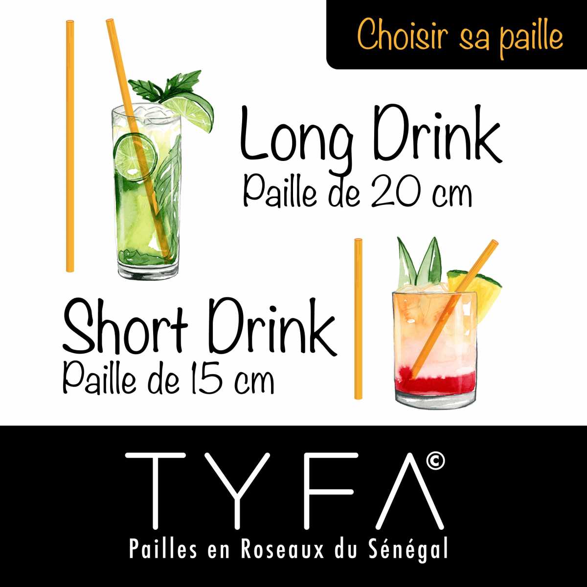 Fabrication et Distribution de pailles en roseaux pour boissons. 
Entièrement fabriquées au Sénégal. 100% végétales, naturelles, biodégradables. 
Pour professionnels de la restauration et pour particulier.